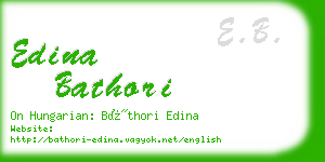 edina bathori business card